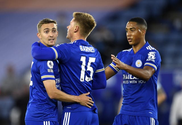 Timothy Castagne, left, and Youri Tielemans, right, have been selected alongside Leicester team-mate Dennis Praet, not pictured