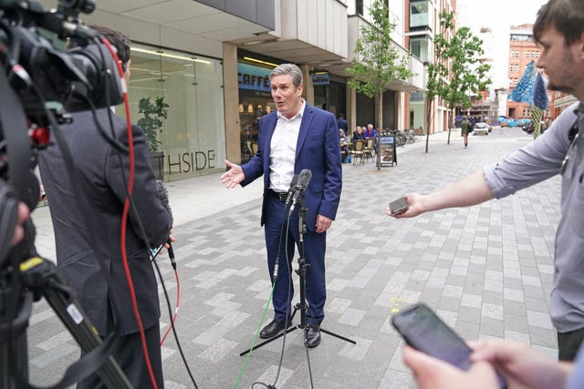 Labour leader Sir Keir Starmer makes a statement outside Labour Party headquarters in London, following the announcement that he is to be investigated by police amid allegations he broke lockdown rules last year