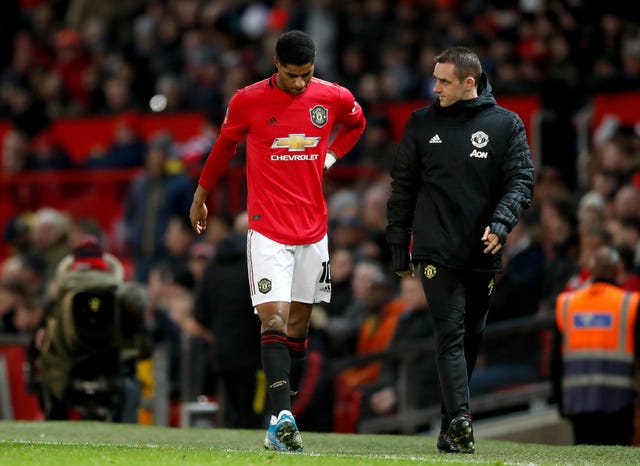 Marcus Rashford trudged off injured during United's FA Cup win over Wolves.