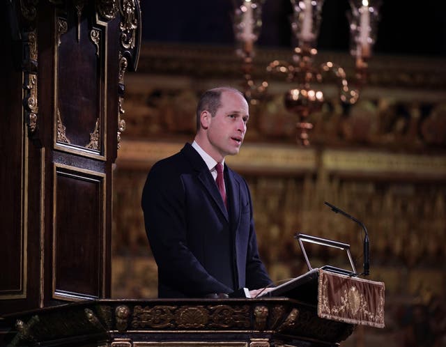 The Prince of Wales, reading an extract from Queen Elizabeth II's Christmas Message 2012, during the ‘Together at Christmas’ Carol Service at Westminster Abbey in London on December 15, 2022