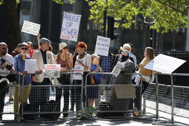 Protesters outside the Supreme Court in London