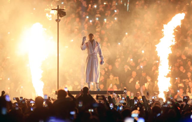 Anthony Joshua made a grand entrance at Wembley 