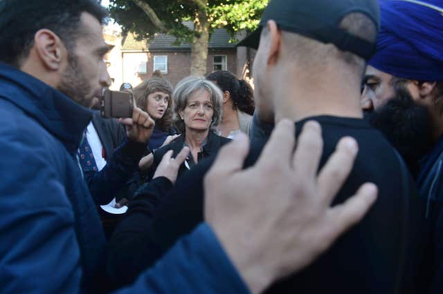 Elizabeth Campbell has faced open hostility due to the council's link to June's deadly inferno (Victoria Jones/PA)