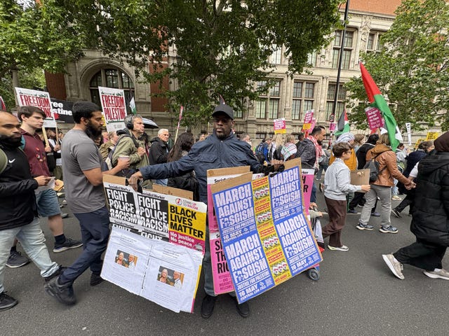 Pro-Palestine marchers in central London