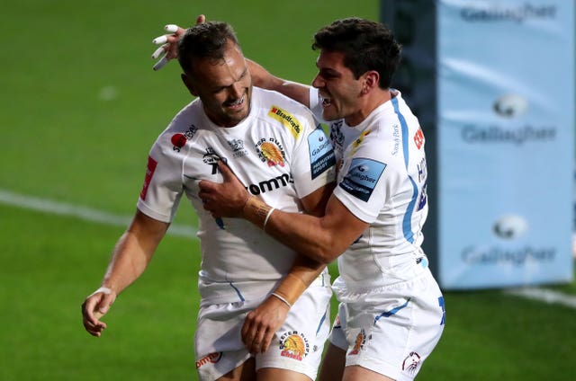 Sam Hidalgo-Clyne, right, has helped Exeter to domestic and European glory in recent weeks (Nick Potts/PA)