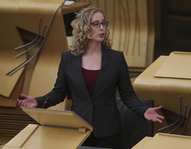 Lorna Slater speaking in Holyrood