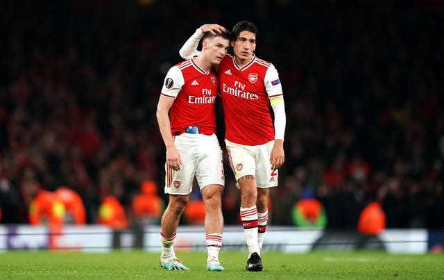 Arsenal's Kieran Tierney (left) and Hector Bellerin 