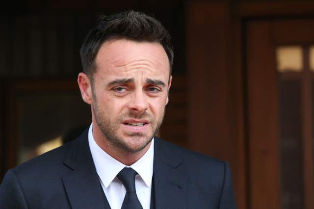 Anthony McPartlin outside The Court House in Wimbledon after being fined £86,000 at Wimbledon Magistrates’ Court for drink-driving (Jonathan Brady/PA)