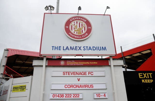 Stevenage face relegation from League Two if points-per-game is applied