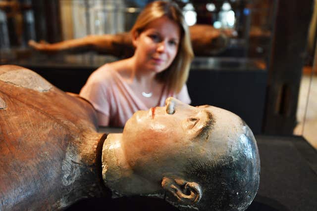 The funeral effigy of Queen Mary I (John Stillwell/PA)