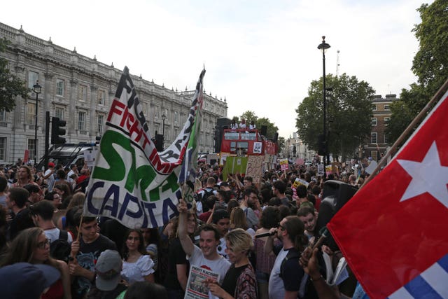 Protests outside Downing Street