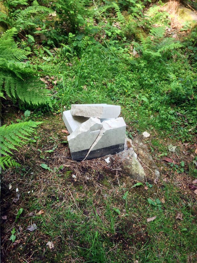 Damaged gravestones