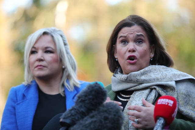 Sinn Fein’s Michelle O’Neill and Mary Lou McDonald