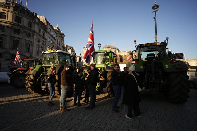 Tractors gather in Whitehall