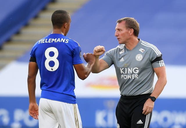 Brendan Rodgers, right, has hailed the attitude of his Belgian trio (Michael Regan/NMC Pool/PA)