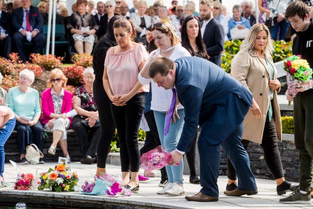 Omagh bomb survivor Gary McGillion during the inter-denominational service 