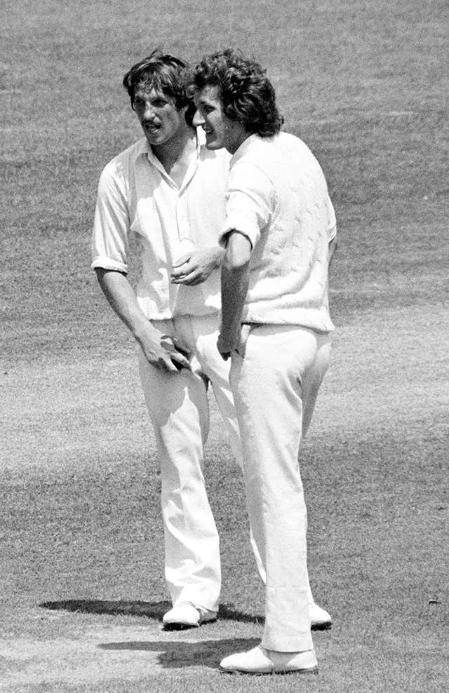 Willis with Somerset's Ian Botham (left) on Test duty for England during the series against Pakistan