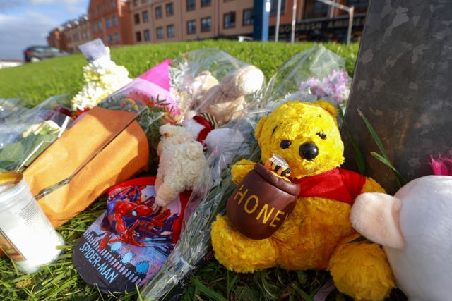 Flowers and soft toys left on Atlantic Way in Bundoran
