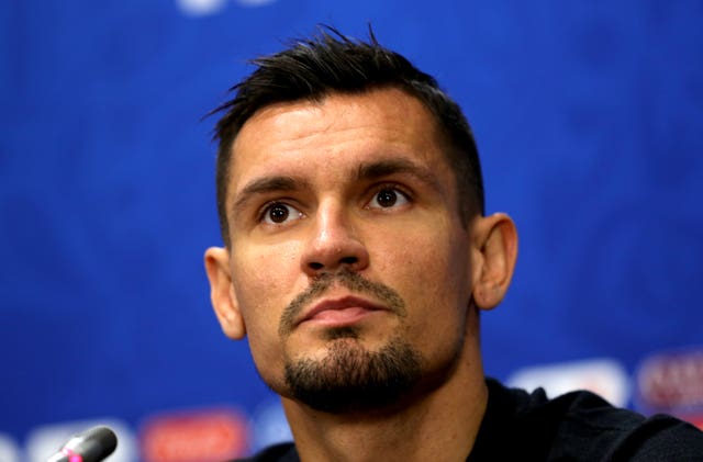 Dejan Lovren during the press conference at the Luzhniki Stadium