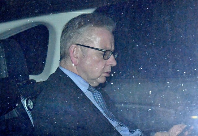 Environment Secretary Michael Gove arrives for the Conservative Party Black & White Ball (Dominic Lipinski/PA)