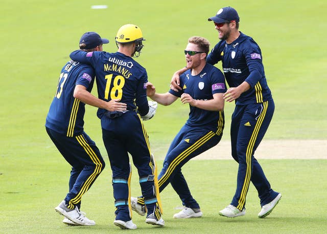 Dawson (2nd right) has been in superb form for Hampshire 