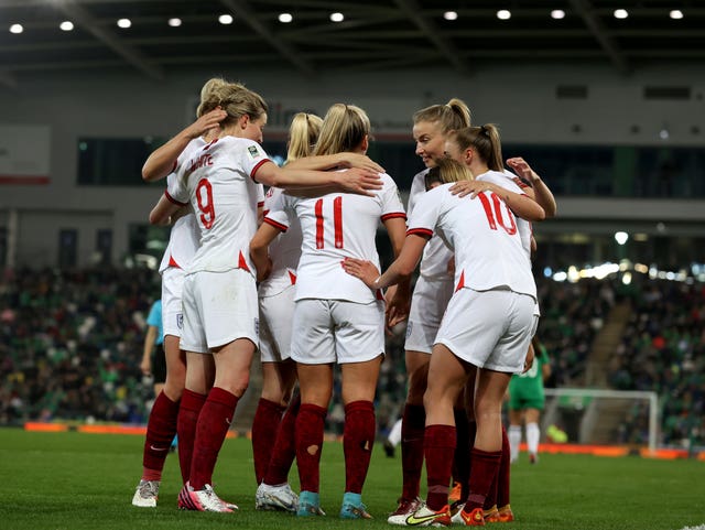 England thrashed Northern Ireland 5-0 at Windsor Park on Tuesday (Liam McBurney/PA)