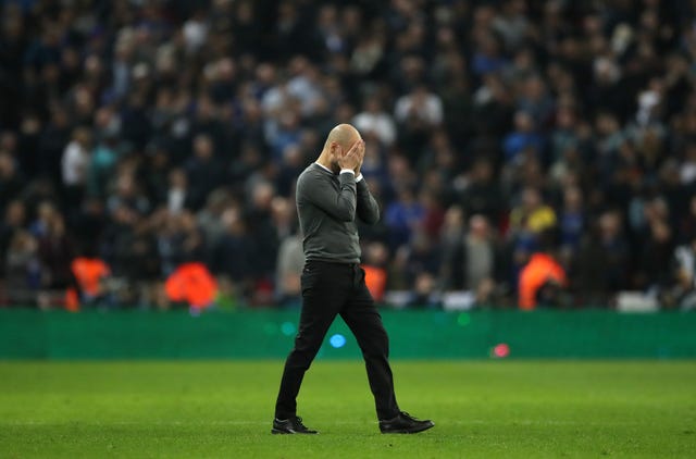 Manchester City manager Pep Guardiola after the Carabao Cup final
