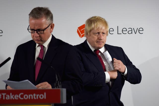 Michael Gove (left) and Boris Johnson during the Brexit referendum campaign