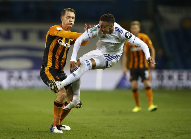 Rodrigo, right, made his first start for Leeds in the midweek