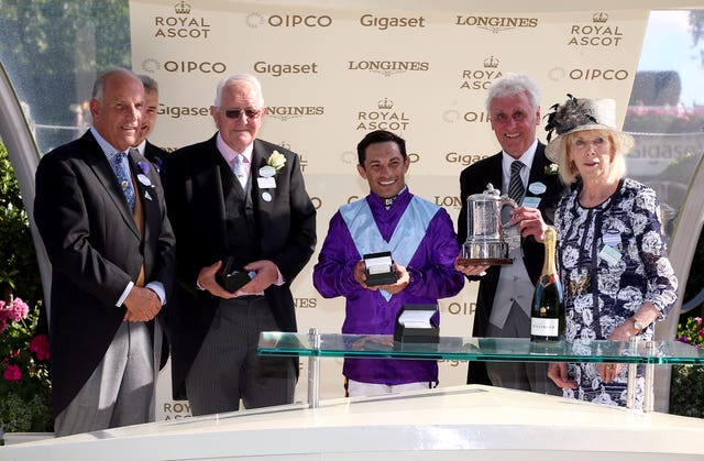 David Elsworth, Silvestre de Sousa and Jeff Smith were all smiles at Royal Ascot