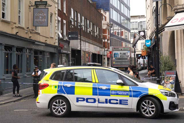 The police cordon at Poland Street