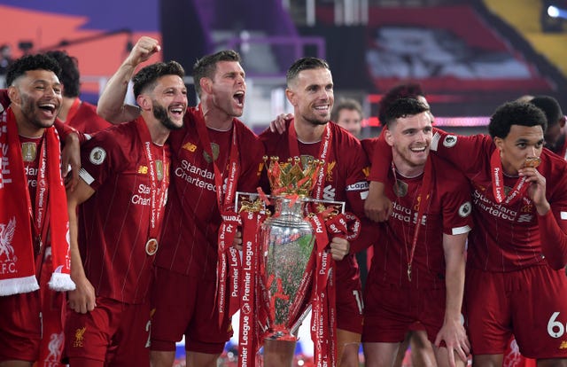 Liverpool lifted the Premier League trophy in an empty Anfield