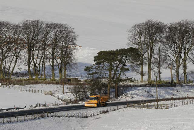 Gritters prepare in the Scottish Borders (Andrew Milligan/PA)