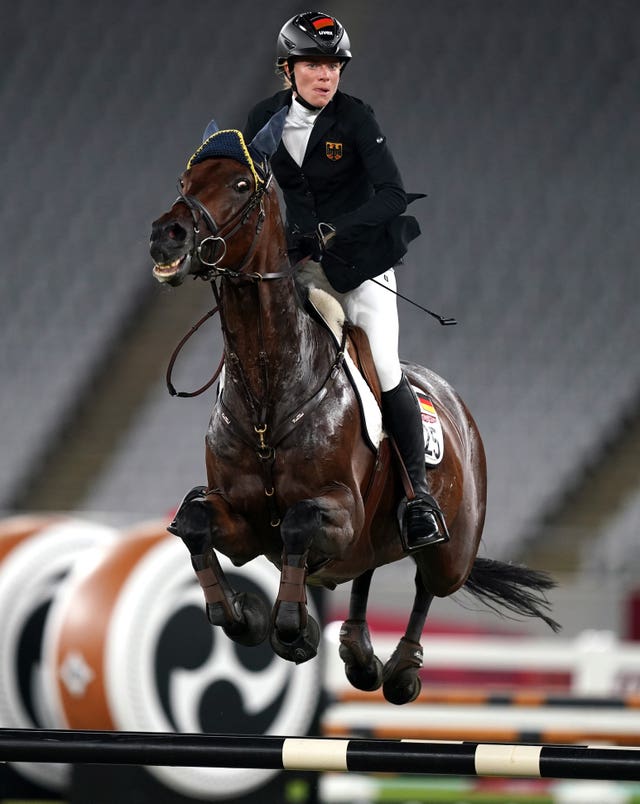 Annika Schleu's gold medal hopes fell apart in the show jumping ring