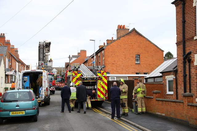 Firefighters at the scene