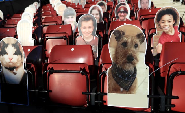 There were cardboard cutouts in the stands at Sixfields