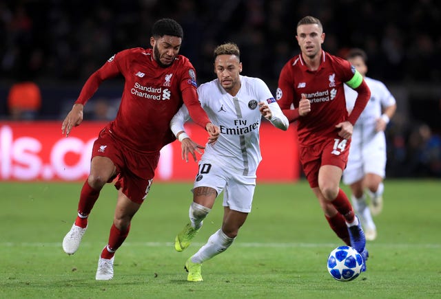 Liverpool were beaten 2-1 at Paris St Germain on Wednesday (Mike Egerton/PA).