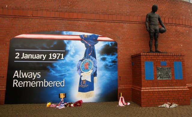 A memorial at Ibrox