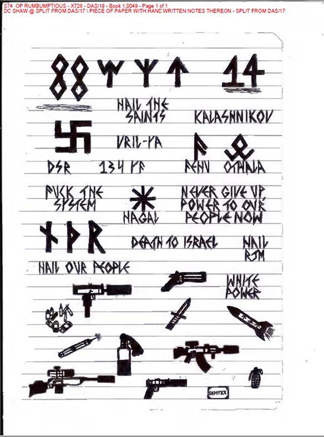 Notes found in Alfie Coleman’s prison cell which were shown to the jury
