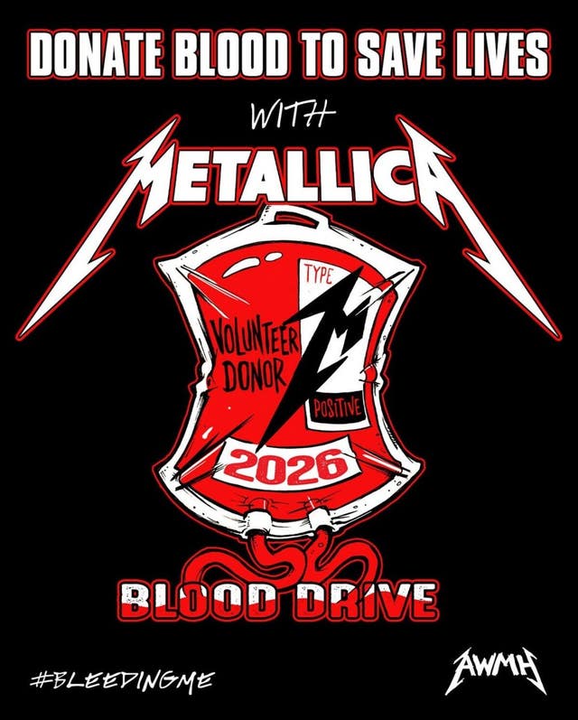 A poster for the Metallica blood drive