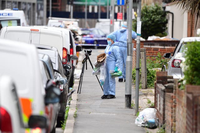 Forensic officers at the scene