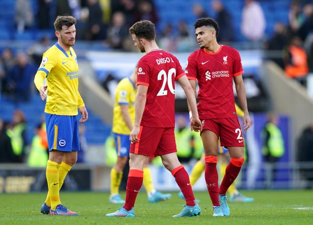 Liverpool’s Diogo Jota and Luis Diaz