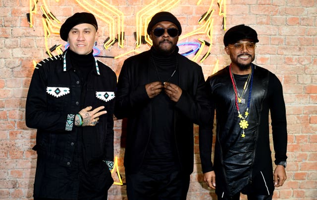 Taboo, Will.I.Am and Apl. De. Ap of the Black Eyed Peas (Ian West/PA)