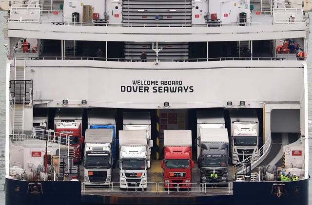 The retailers warned of the potential impact of disruption at Dover (Gareth Fuller/PA)