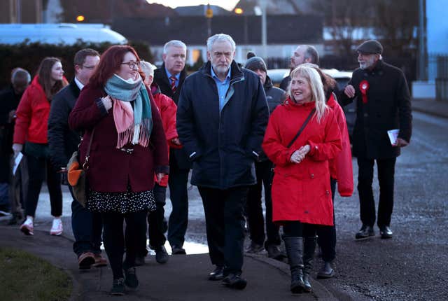 Labour leader Jeremy Corbyn meets with local party supporters and residents in Penicuik, Midlothian