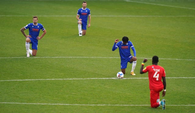 Colchester players have taken a knee this season in support of the Black Lives Matter movement