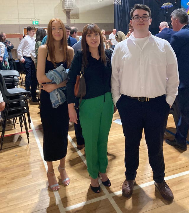 Tracey Monaghan, (centre), with her daughter Toni Marie Kenny and son Michael