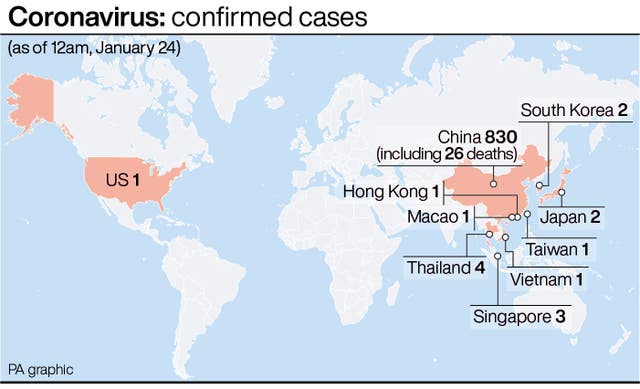 Coronavirus: confirmed cases