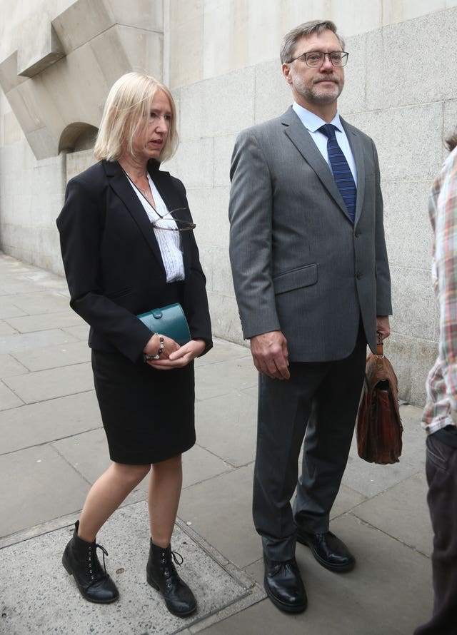 John Letts and Sally Lane arrive at the Old Bailey