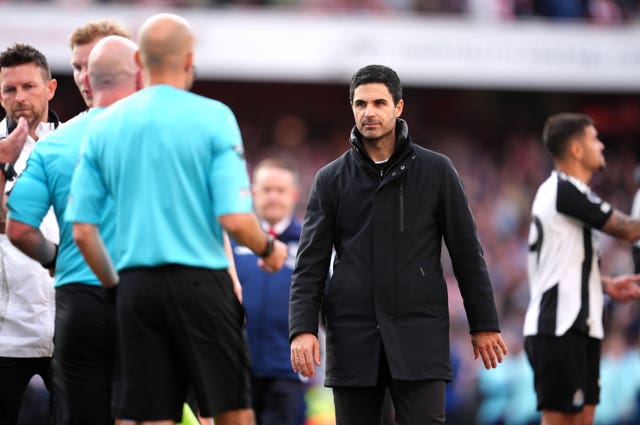 Arsenal manager Mikel Arteta reacts following a 1-0 Premier League victory over Newcastle